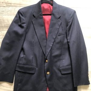 Stanley Blacker Dark Blue Gold Buttons Blazer